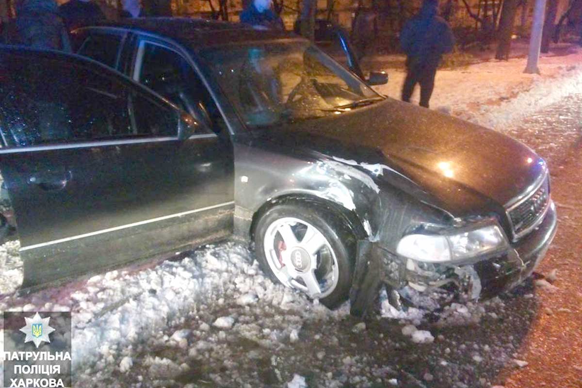 В Харькове пьяный водитель сбил дерево