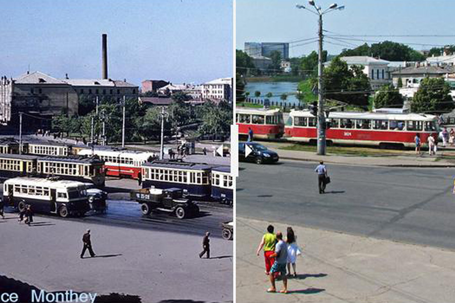 Харьков в середине прошлого века и наши дни (интерактивные фото)