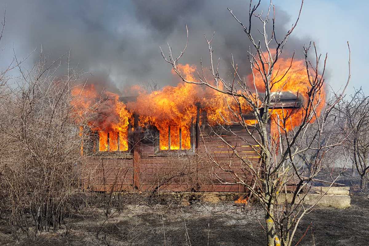 Под Харьковом горит трава (фото, видео)