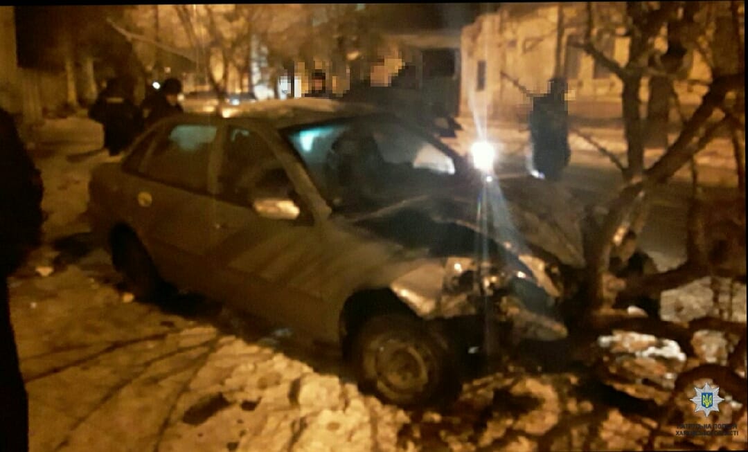 В Харькове машина влетела в дерево (фото)