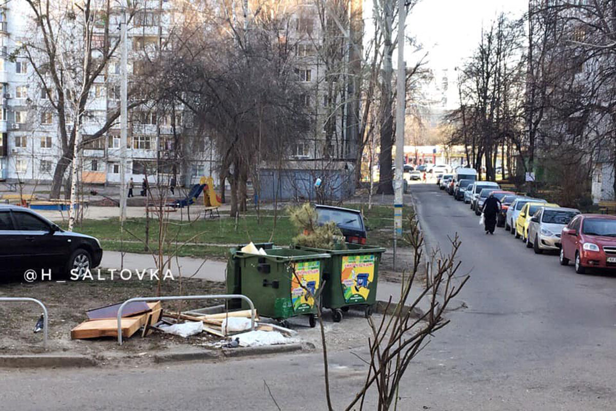 В Харькове выбросили новогоднюю елку (фото)