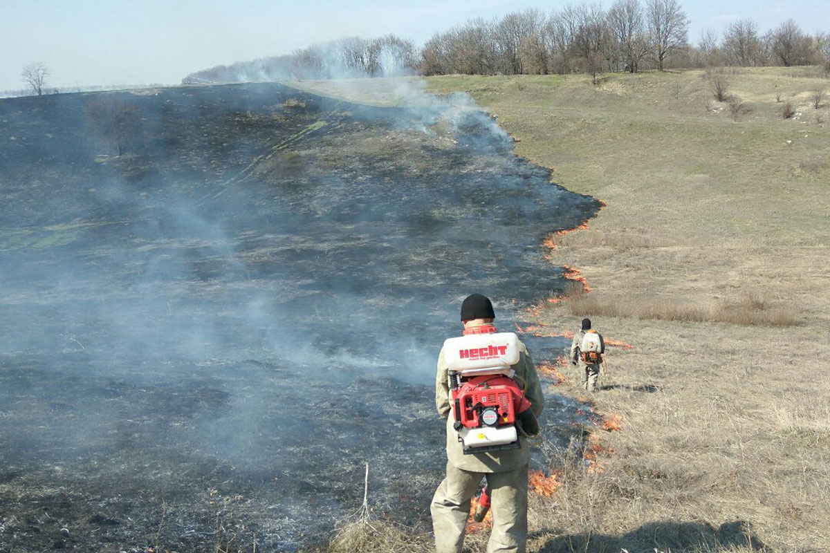В Харькове горела трава