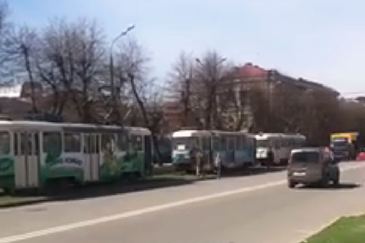 В Харькове стоят трамваи (видео)