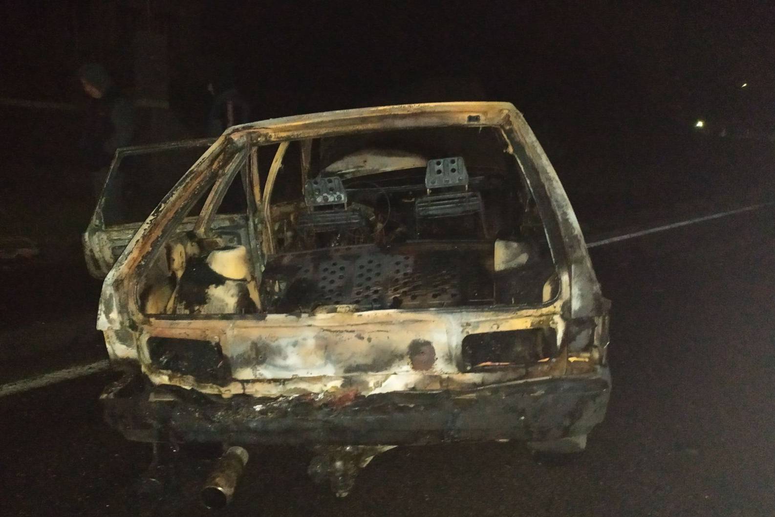 В Ольшанах сгорел автомобиль