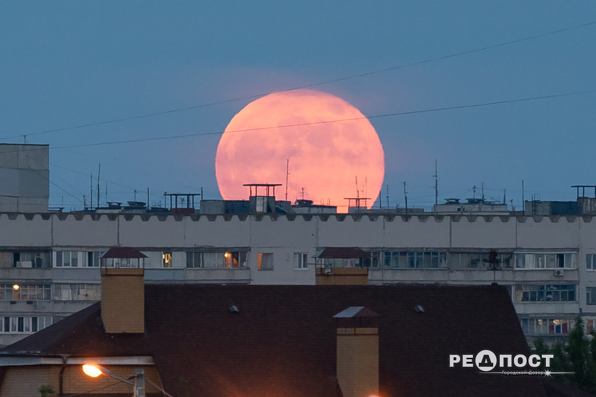 Над Харьковом взошла "цветочная" луна (фото)