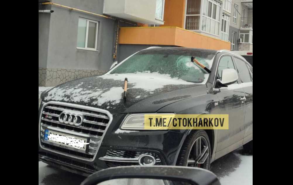 На Московском проспекте двумя топорами повредили "Ауди"