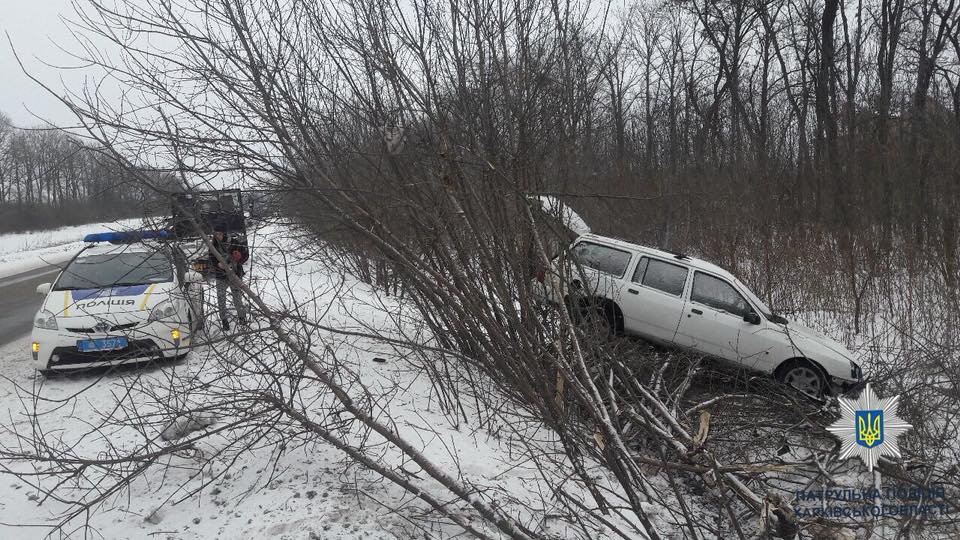 На Салтовке Ford Sierra вылетел в кювет (фото)