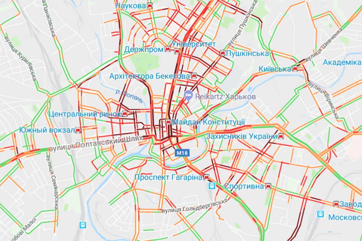 В центре Харькова - пробки