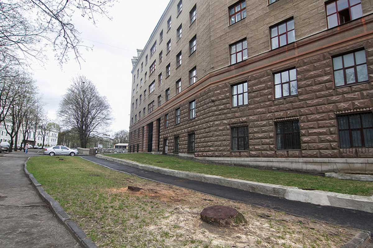 Возле харьковского вуза вырубили яблони