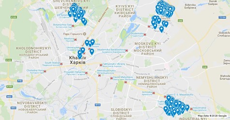 В Харькове рекламу наркотиков нанесли на карту