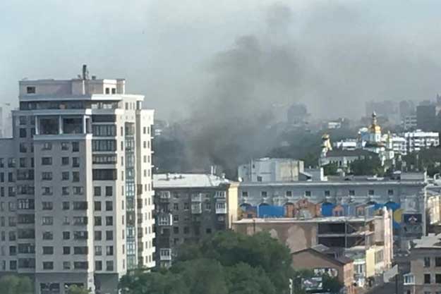 В центре Харькова - пожар (фото)