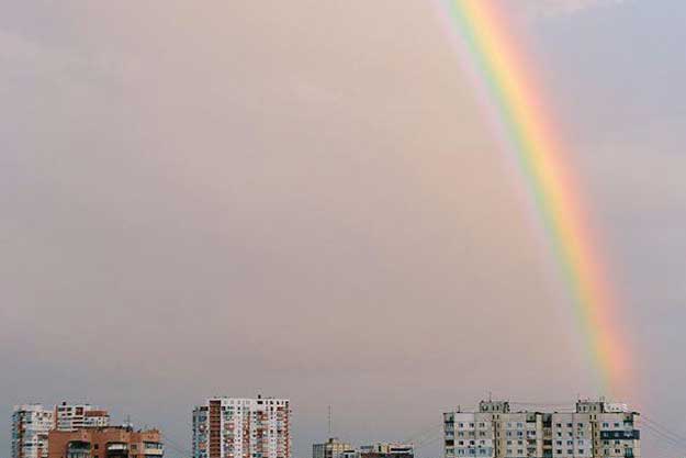 Над Харьковом - двойная радуга (фото)