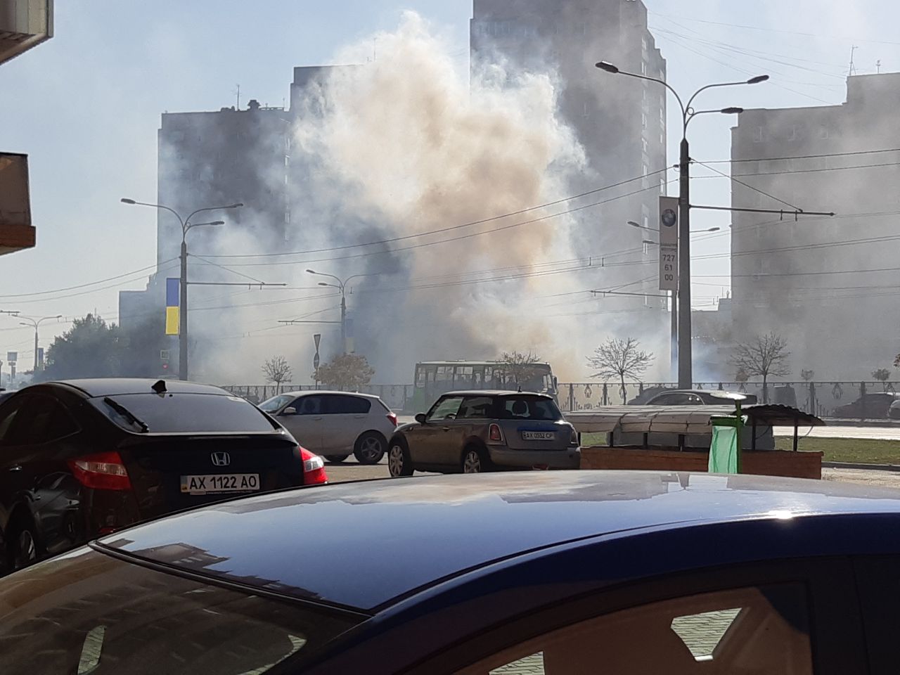 В Харькове на ходу загорелась машина (фото)