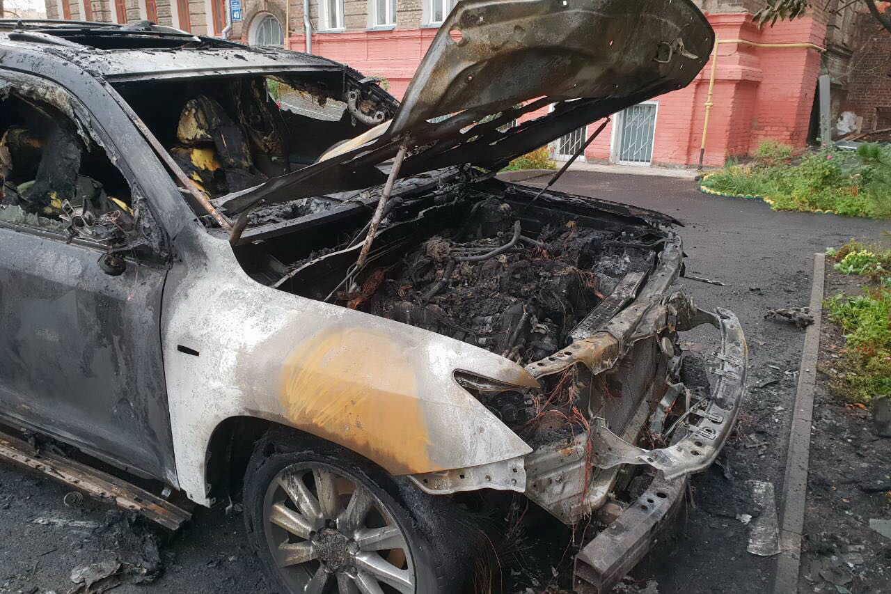 В Харькове сгорел Lexus
