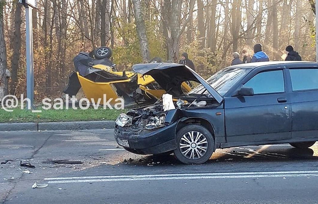 Авария на Шевченко: машину выкинуло на дерево (фото)