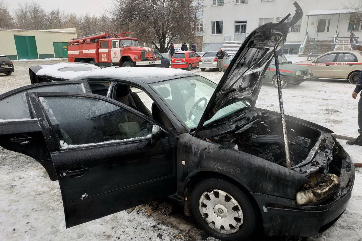 На Салтовке сгорела Skoda (фото)