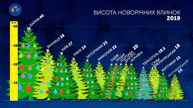 Елка на площади Свободы признана самой высокой (инфографика)