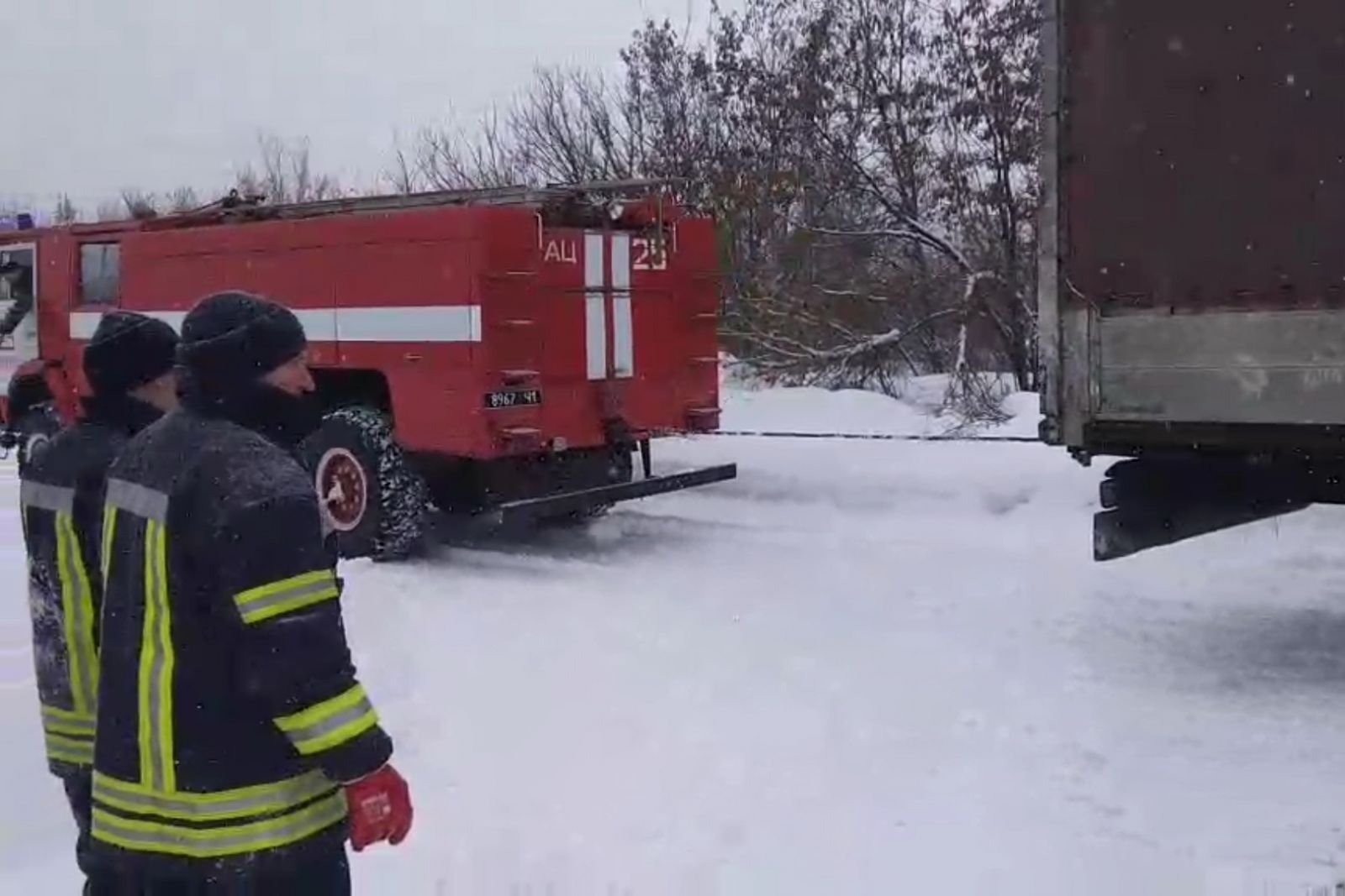 Под Харьковом образовалась пробка из грузовиков