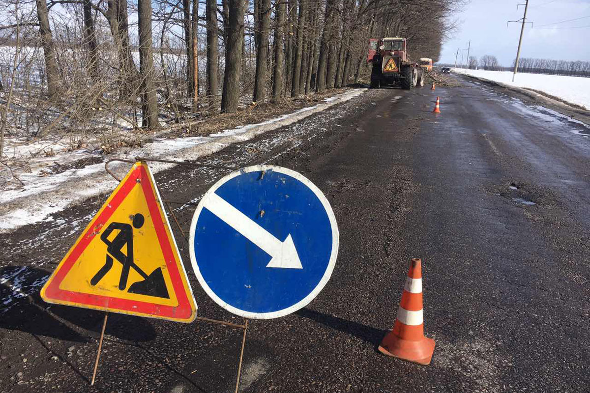 Под Харьковом дорожники рубили ветки и чистили мосты (фото)