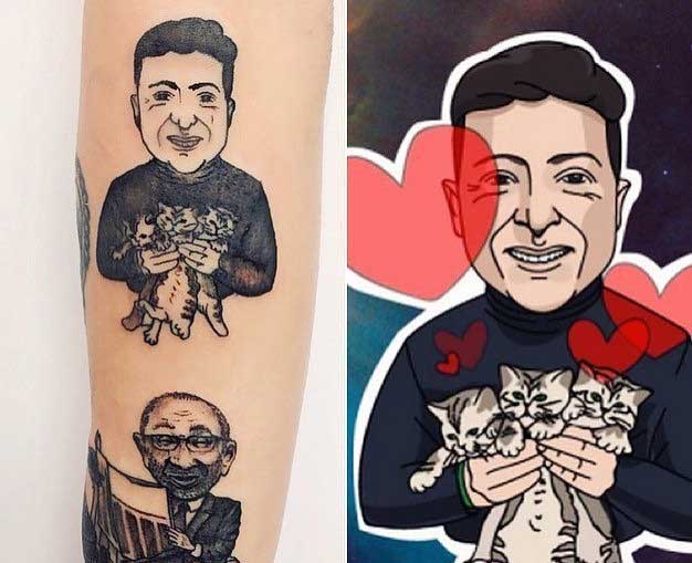 Харьковчанка набила татуировку с Зеленским (фото)