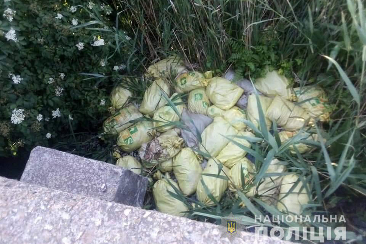 Под Харьковом найдены мешки с мертвыми птицами (фото) 