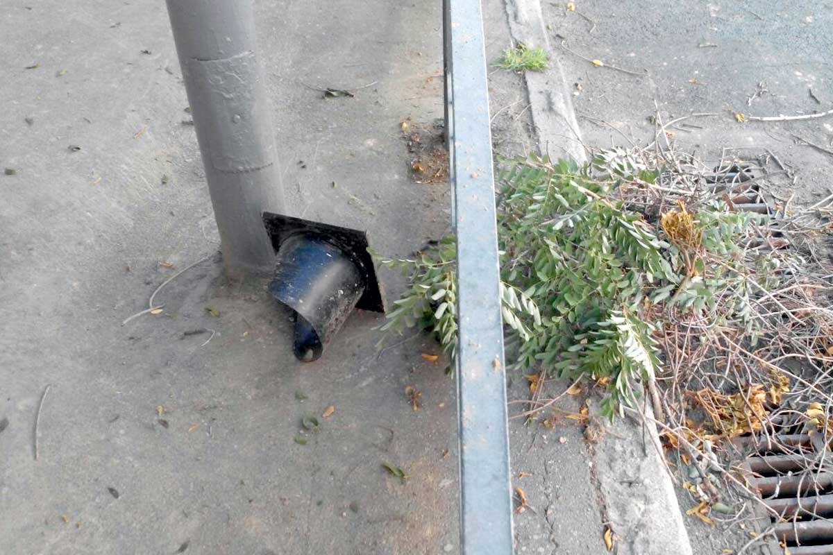 В центре Харькова рухнула ветка, разбит светофор (фото)