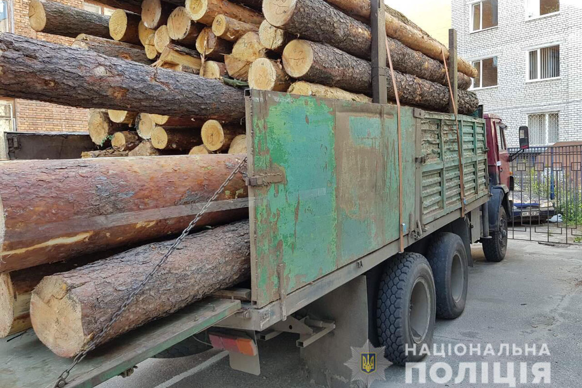 В Харькове поймали КамАЗ с нелегальной древесиной (фото)