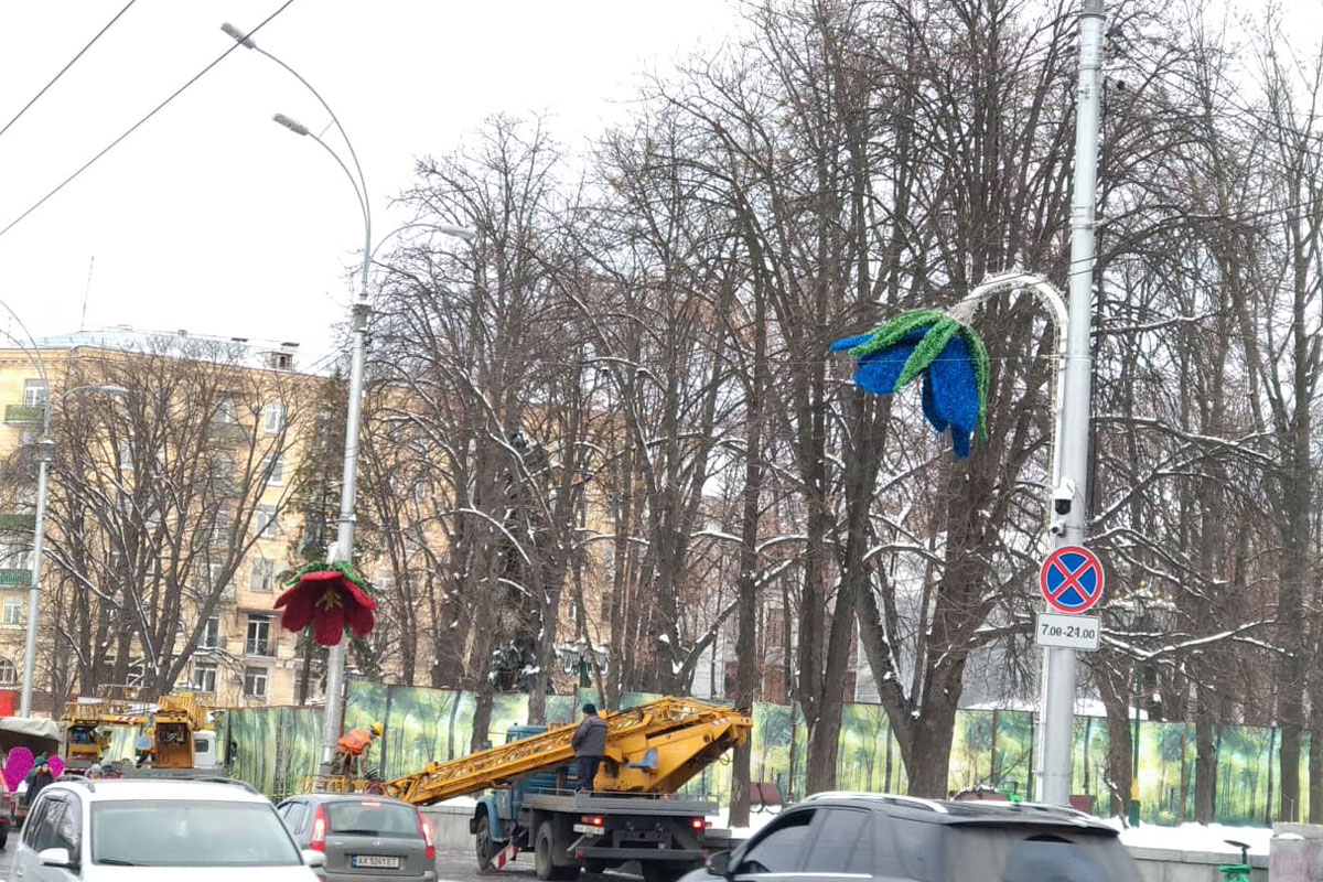 На Сумской появились огромные цветы (фото)