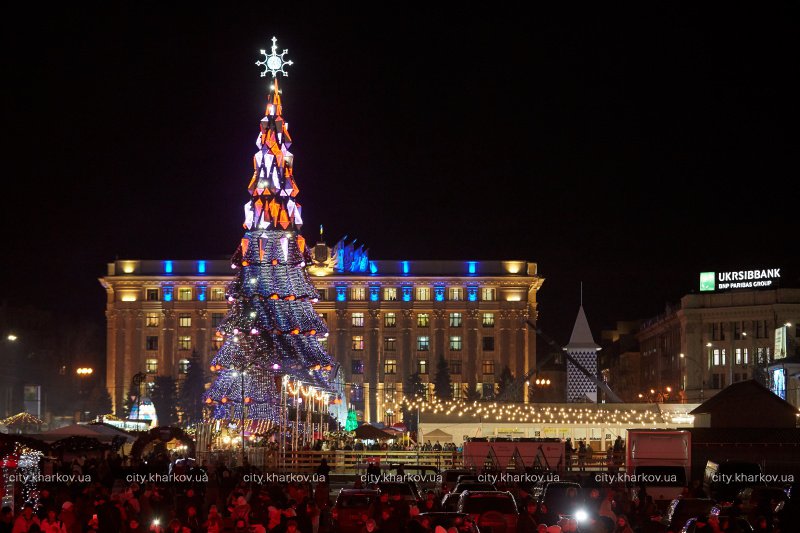 На площади Свободы открыли елку и каток (фото)