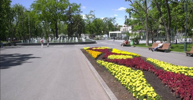 В саду Шевченко высадили тысячи цветов