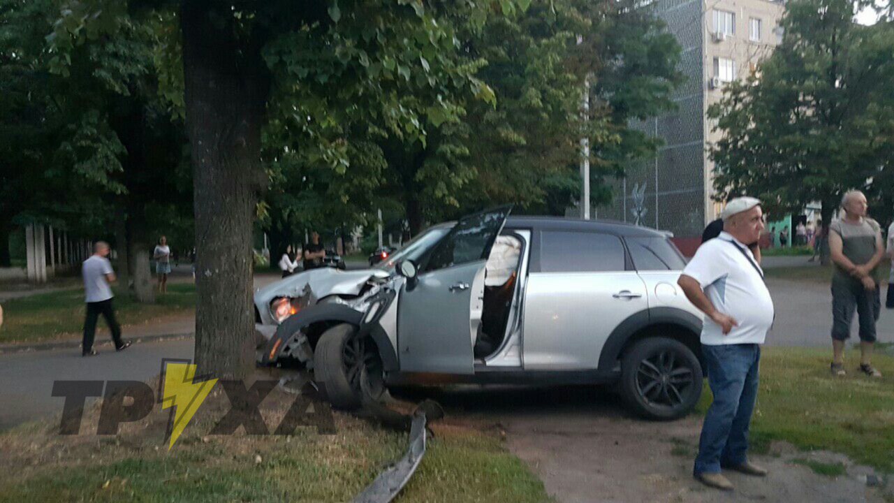 На Новых домах машина влетела в дерево (фото)