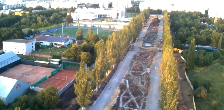 Реконструкцию парка Победы сняли с высоты (видео)