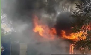 В Харькове горит заброшка (видео)