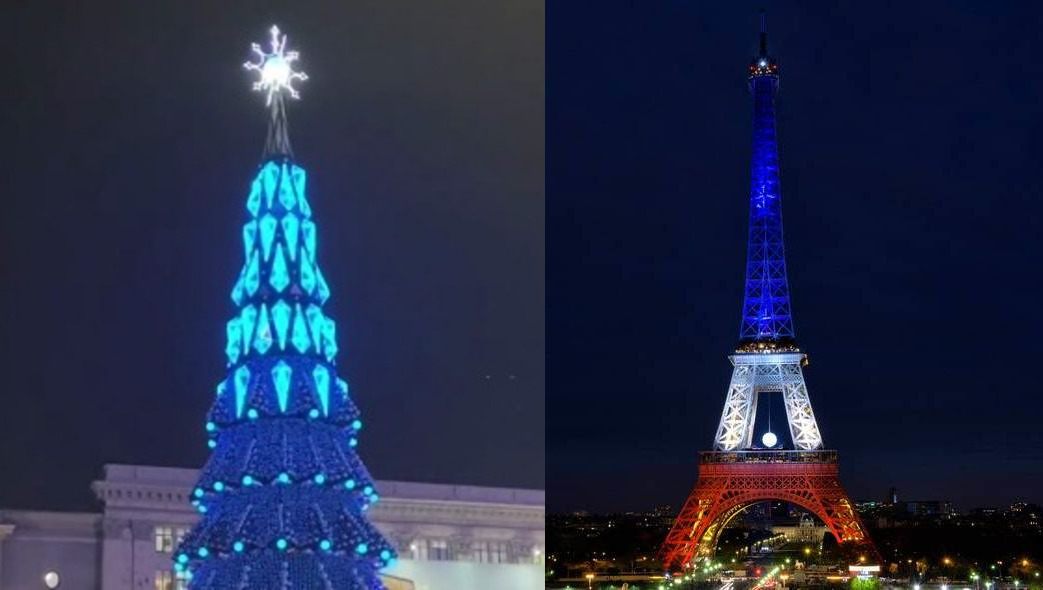 Как в Париже: харьковскую елку сравнили с Эйфелевой башней
