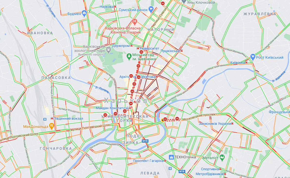 Харьков замер в пробках