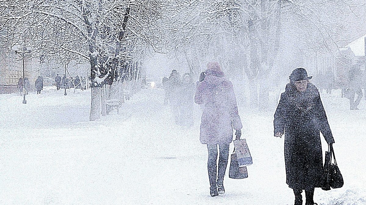 В Харькове - сильный снег и метель
