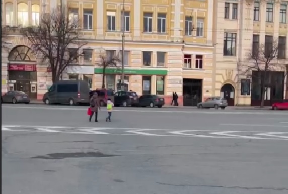 "Мать года": в Харькове женщина с ребенком перебегала многополосную площадь Конституции (видео)