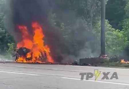 На окружной взорвался Volkswagen (видео)