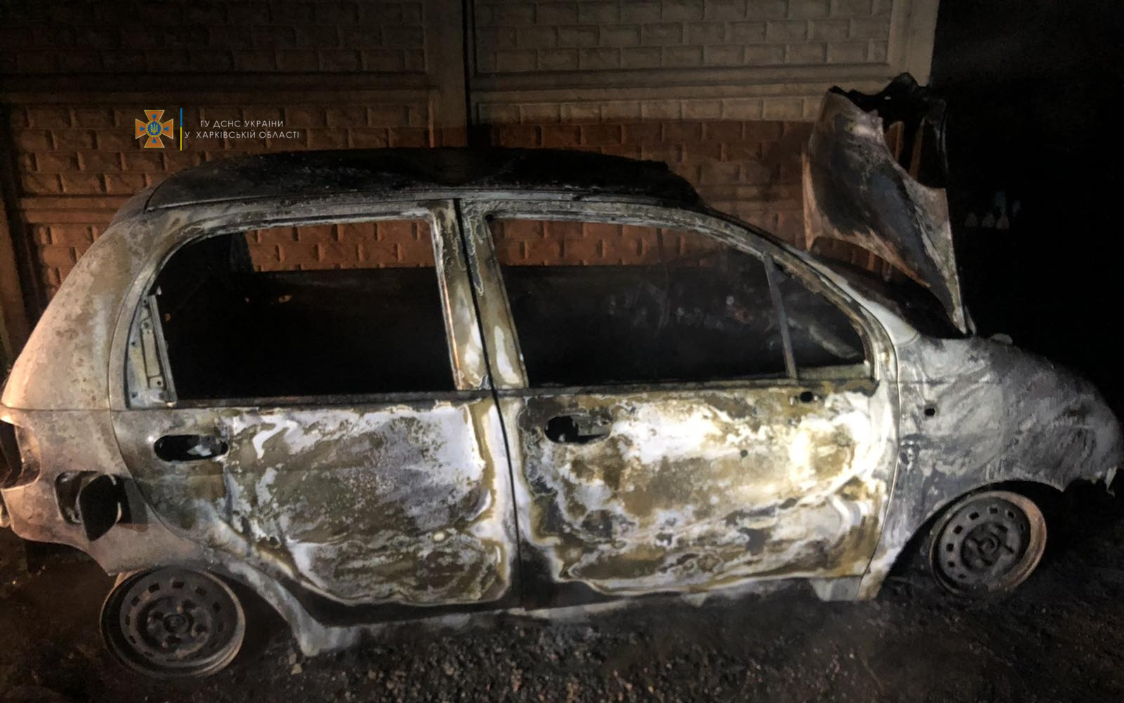 В Харькове ночью сгорел Daewoo Matiz