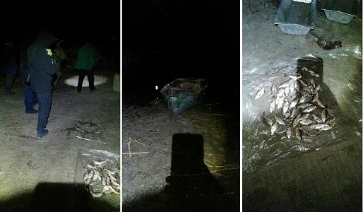 Под Харьковом орудовали рыбные браконьеры на лодке