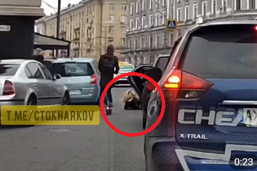 В центре Харькова девушку выбросили из машины прямо на проезжую часть (видео)
