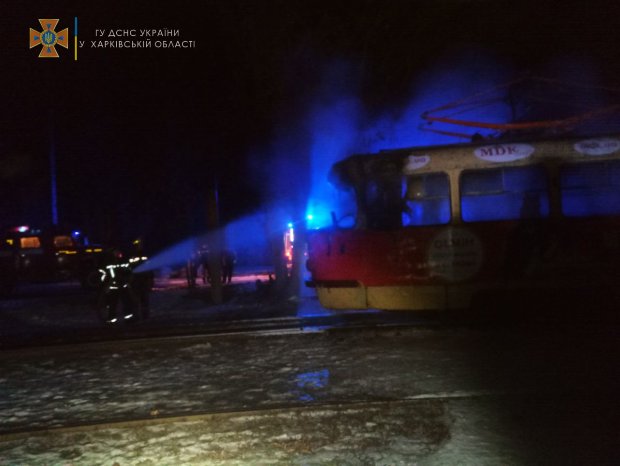 В Харькове горел трамвай