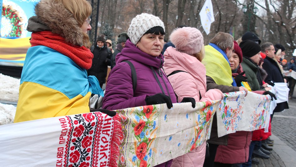 День Соборности. Харьковчане выстроились в живую цепь