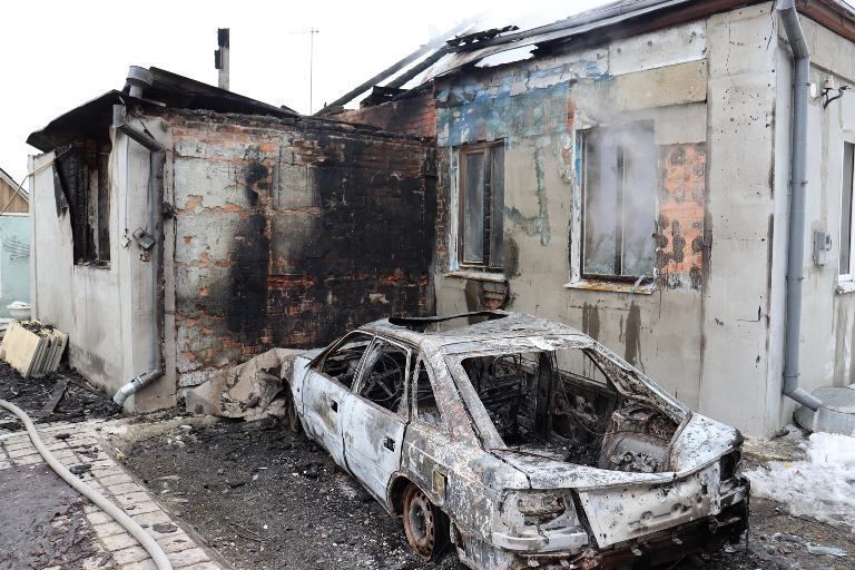 В Дергачах полностью разрушены некоторые дома, район две недели без света