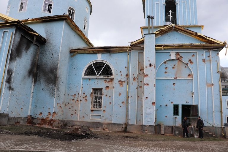 Обстрел Дергачей: разрушена церковь, большая часть города без света