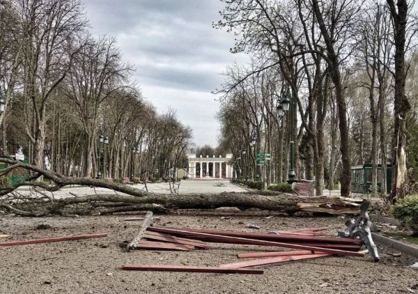 Парк Горького в Харькове снова попал под обстрел (фото)