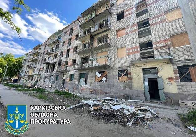 Жилые дома в Харькове после авиаударов: видео с высоты птичьего полета