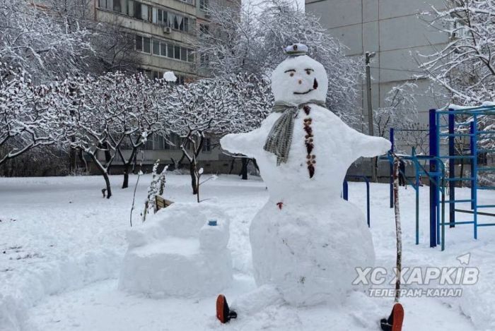 Харьковчане лепят необычных снеговиков (фото)