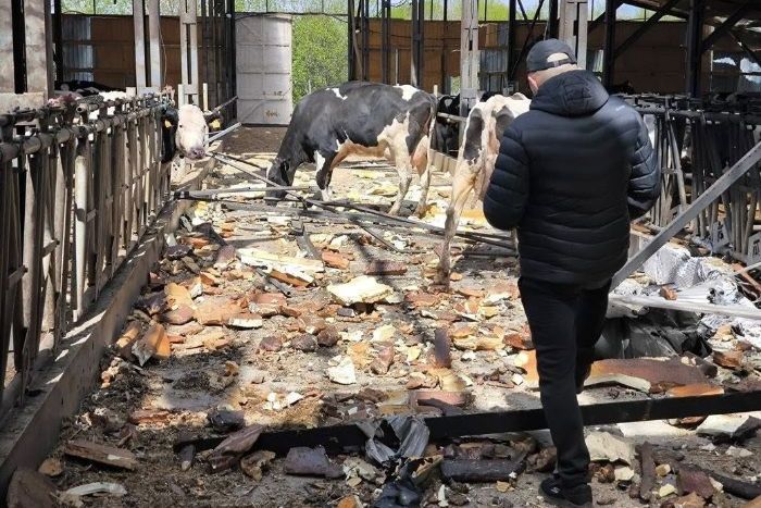 Наслідки російського удару по агропідприємству