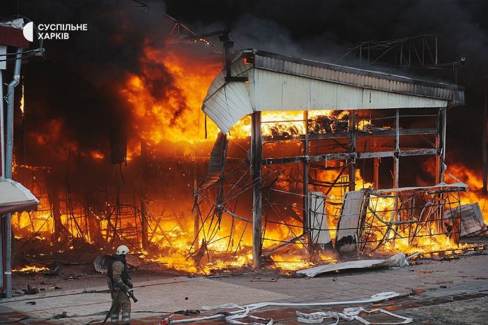 Пожар на рынке «Барабашово»
